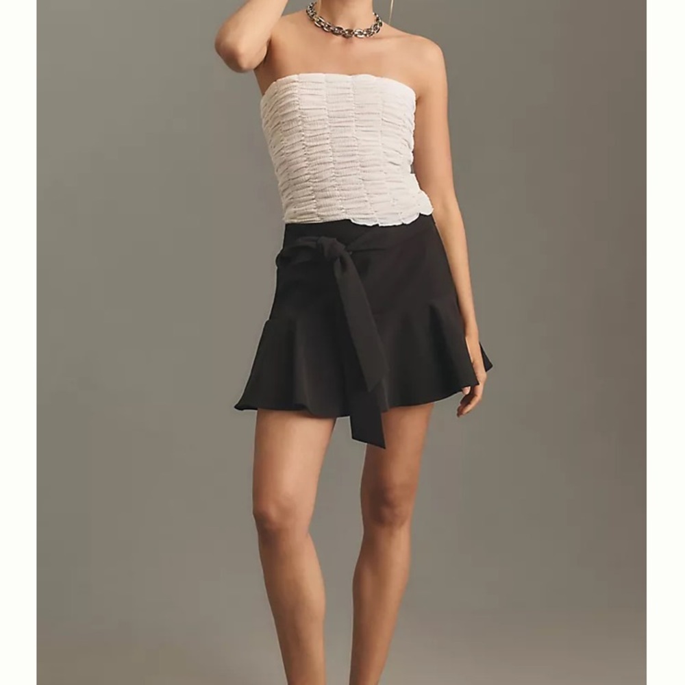 NWT Anthropologie  Ruched Tube Top White Sz L